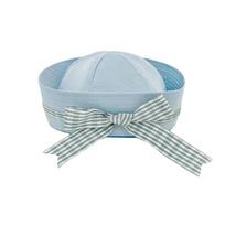 Blue Striped Painter Hat Flipped Brim Beret Hat Y2K Bow Strap Sailor Hat  Summer mėlyna