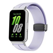 Magnetic Strap for Samsung Galaxy Fit 3 Band Metal connector Smartwatch Bracelet Correa Galaxy Fit3 Silicone Strap Accessories for Galaxy Fit 3 violetinė