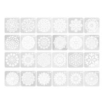 24PCS smooth hollow cutouts mandala drawing stencils  stone surface pattern making Mandala Stencil