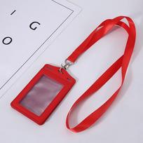 1PC ID Card Holder Transparent Badge Holder With Card Slot Three Fold Card Holder Marble Patterned Neck Hanging Card Sleeve