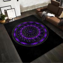 Mandala Pattern Carpet with Purple and Black Design for Living Room Suitable for use as an anti-slip for living room bedroom sofas 40x60cm( 15x23in )