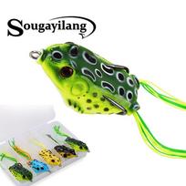 Sogayilang žvejybos masalas, minkštas masalas 5 vnt. varlė su dėžute Combo Topwater Bait Bass Fishing 5pcs with box