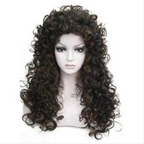 European and American Movie Halloween Pirate Captain Men’s Cosplay Wig Long Curly Black Wig Clown Style Stage Performance Wig 602358 ruda