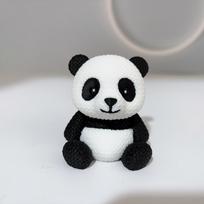 Knitted Panda Statue Ornaments - Black and White Panda Decorations, Durable Plastic Indoor and Outdoor Home and Car Decorations juoda