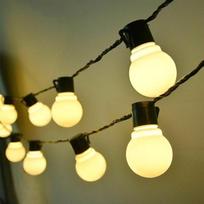 5M 20-Light Warm White Transparent Bulb LED String Lights beige