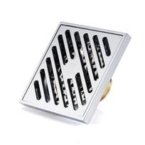 Anti Odor Floor Drain Square Hair Strainer 100*100mm Antique Linear Floor Drain  Bathroom Toilet Chromeplate