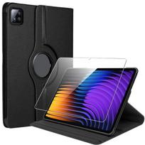 Coque + Verre Trempé pour Xiaomi Pad 7 / 7 Pro, Antichoc Anti-Rayures avec Support Rotatif - Noir juoda
