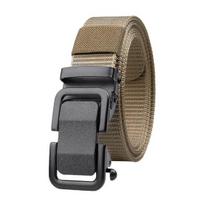 Men Belt Toothless High-Toughness Sturdy Webbing Military Tactical Belt with Automatic Buckle for Outdoor chaki