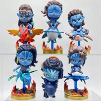 2 Avatar The Way Of Water Q Style Big Head Figurine 6Pcs Jack Sully Neytiri Car Dashboard Home Decor Collectible Gift Toy