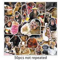 Crazy 50Pcs Funny Monkey  Orangutan Doodle Stickers Waterproof Decals For Stationery Notebook Helmet Motorcycle Suitcase Fridge