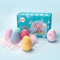 6 Pack Dinosaur Egg Bath Bombs for Kids, Handmade Bath Bomb Gift Set with Surprise Inside, Mega Bubbles, Natural Ingredients, Ideal Birthday Party & E 1PCS mėlyna