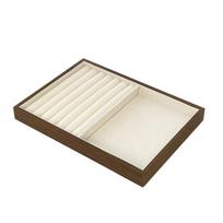 Velvet Lining Wooden Jewelry Display Tray Solid Wood High-end Necklace Organizer  Ring Style 2