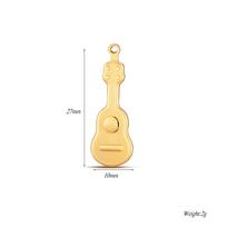 Wholesale 4pcs/lot Guitar Chips Scissors Microphone Fork Charm Stainless Steel Pendant for DIY Jewelry Making Accessories Gold