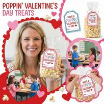 Valentines Day Popcorn Gift Tags with OPP Bags and Twine for Classroom Party Gift Exchange Suitable for School Events and Celebrations one size