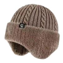 Elastic Woolen Hat Soft Hooded Thermal Cap Balaclava Hat Scarf and Hat Set  Winter Style4