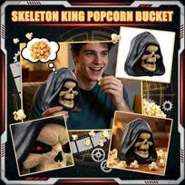Skull Head Popcorn Bucket with Hooded Design Durable Material for Themed Events and Collectibles Suitable for Indoor Use One Size