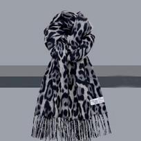 Vintažinis leopardo rašto skara su kutais Imituotas kašmyras Storas žiemos šiltas šalikas Vėjui atsparus Foulard Pashmina Hijabs moterims vyrams pilka