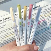 5pcs Double-Ended Highlighter Pens Set with Fine & Broad Tips - High Quality Quick-Dry Smooth Ink, for Journaling, Drawing, Art