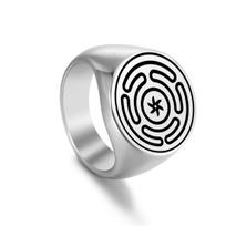 EUEAVAN Hecate Wheel Strophalos Hekate Rings Stainless Steel Vintage Charm Magic Symbol Kabbalah Ring Unisex Amulet Jewelry Gift 9