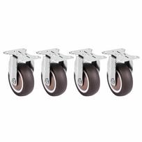 4pcs Fixed Rubber 2 Inch TPE Rubber Casters Removable Design Ball Bearing Mute Chair Casters Swivel Plate Casters Furniture oranžinė