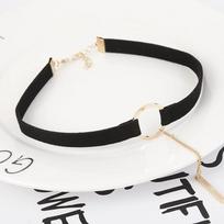 Black Brown Velvet Choker Boho Dainty Rope Bar Pedant Circle Chokers Necklaces for Women Mom Bohemian Classy Jewelry