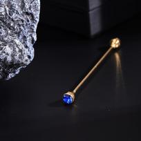 Detachable Shirt Collar Pin Spiral Buckle Neckline Pin Exquisite Crystal Tie Collar Needle  Party Gold Blue