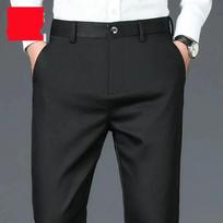 Spring Autumn Thin Slim Men Casual Pants Classic Business Cotton Stretch Golf Trousers Korean Fashion Male Clothing Pants 29 juoda