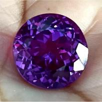 Lab Created 70 Ct Beautiful Round Cut Purple Sapphire Gemstone Pendant Size 28.9 mm approx violetinė