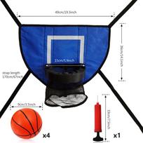 Adjustable Trampoline Basketball Hoop Soft Basketball Rebounder Hoop With 4 Balls Trampoline Parts For Kids Playground Family mėlyna