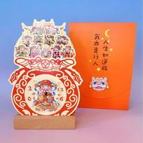 Wooden Stand Flowers Desk Calendar Paper Craft Card Insert Vase-Like Calendar Traditional Mini Desk Calendar New Year
