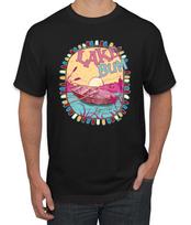 Lake Bum Sunrise Vacation Boating Pink and Blue Men T- Shirt S