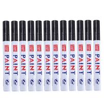 12Pcs White Paint Markers Pens Permanent Oil Based Paint Pen, 2.8mm Waterproof Graffiti Marker for Rock, Fabric, Plastic, Glass