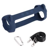 Silicone Sling Speaker Case Protector with Shoulder Strap Protective Cover Anti-drop Portable Soft Shell for JBL Flip 7 mėlyna