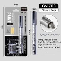 Metallic Paint Marker Pens with Ink Set Gold Silver White 2mm Art Markers for Manga Crafts Scrapbooking Art Supplies Stationery