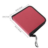 Car Cd Storage Bag 40-Capacity Portable Cd Dvd Organizer Binder Compact Disc Holder Travel Lightweight Zipper Case for Cds tamsiai raudona spalva