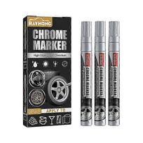3PCS Liquid Chrome Marker Set,Chrome Touch Up Markers for Model Metal Cars Tire DIY Art Craft Repair - Silver 25-26