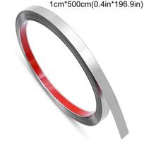 5M/Roll Home Decor DIY Wall Sticker Silver Trim Strip Flat Stainless Steel Moulding Mirror 10mm*5m