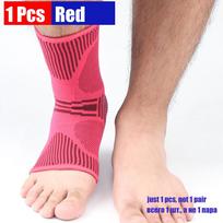 1Pcs Ankle Brace Compression Sleeve For Injury Recovery Joint Pain Achilles Tendon Support Plantar Fasciitis Relief M-shoe size 35-40 raudona