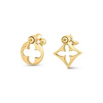 Louis Vuitton Flowergram Asymmetrical Floral Metal Earrings Women Earrings M00770 Default Packaging