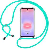 Case for Samsung Galaxy A37 5G, Reinforced Flexible Protection with Adjustable Turquoise Shoulder Strap