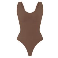Women's Seamless Cross-Back Thong Jumpsuit: Fashionable, High Elasticity, Waist & Abdomen Shaping, Breathable, Skin-Friendly. M ruda
