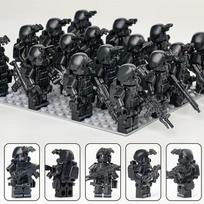 Specialiųjų pajėgų karinės figūrėlės ghost swat kariai surenkami statybiniai kaladėlės sprogimui atsparūs policijos statybiniai kaladėlės ghost swat