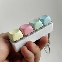 4/9 Relaxing Keys Finger Keyboard Keycap Stress Easing Decompression Toy Gadget Key Button Fidget Keychain Adult