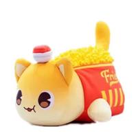 Meows Aphmau Cat Plush Toy Soft Meemeow Stuffed Donut Cat Plushes Cute Kawaii French Cheeseb Fryurger Food Plush Doll Christmas Gifts
