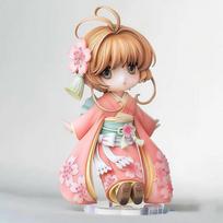 Cardcaptor New Sakura Q Version Sakura Kimono Cute Trendy Anime Figures Gk Statue Collectible Girl Room Ornament Festival Gifts