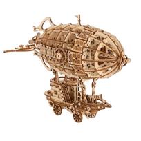 Airship Wooden Assembly 3D Creative Three-Dimensional Puzzle Handmade Diy Desktop Decoration Model Children'S Toys Gifts