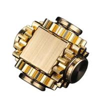 Pure Edc Brass Fidget Spinner With Real Gear Gyro 4Gear Metal Stress Hand Spinner For Adult Decompression Fun Toy Christmas Gift