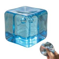 Clear Realistic Blue Ice Cube Stress Easing Toy Squeeze Fidget Toy For Anxiety Soft Sensory Toy For Adults Gift