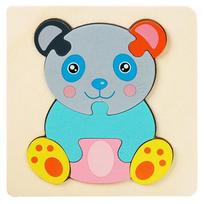 Jigsaw Wooden 3D Puzzle Cartoon Animal Wood 3D Puzzles Montessori Educational Intelligence Jigsaw Toys For Children Gifts