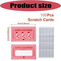 Set of 100 Heart Themed Discovery Cards Pink Valentine's Day Scratch Cards for Surprise Gifts Romantics Reward Tickets 1